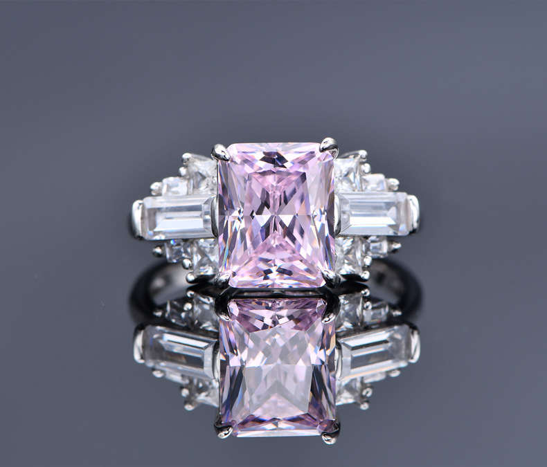 Fashion Geometric Sterling Silver Inlay Zircon Rings 1 Piece