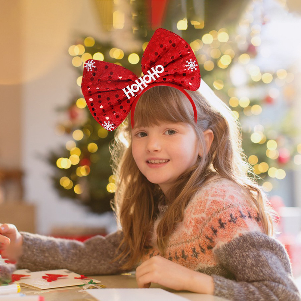 Christmas headband Women's party decoration Christmas tree Headband five-pointed star Christmas ornaments_voghion.com