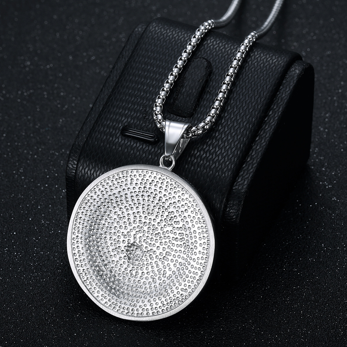 18K Gold Plated Plating Material Rhinestones Inlay Material Hip-Hop Round Crown Titanium Steel Plating Rhinestones 18K Gold Plated Men's