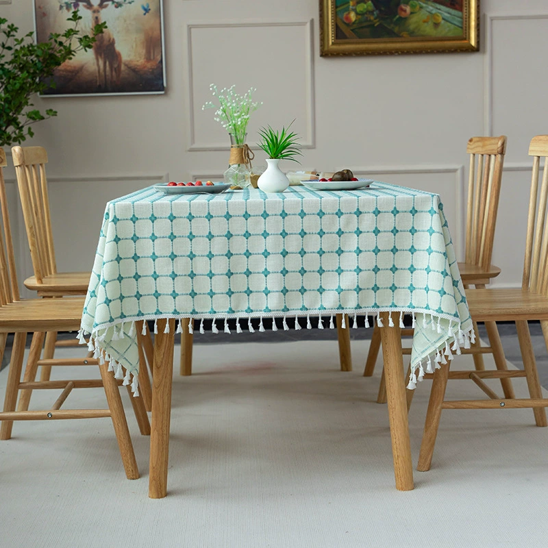 (Cross-border trading), picnic table, cloth, rectangular table mat, cotton and linen, with embroidery