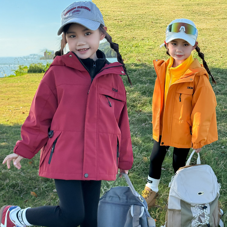 Children's Jacket Three-In-One Windproof and Waterproof 2025 New Autumn Jacket for Boys and Girls Cross-Border Outdoor Tops Trendy