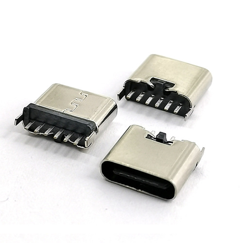 Type-C socket 6P plug panel, surface mount, through-hole, pad-mounted USB terminal all mounted with Type C socket