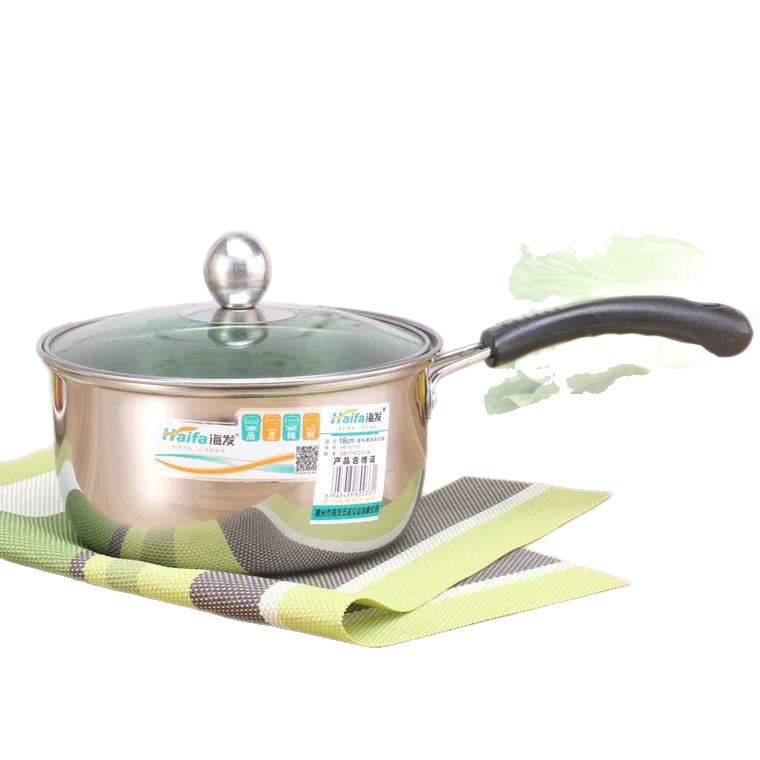 Haifa olla de leche de acero inoxidable olla de sopa de fideos espesados olla de leche pequeña Mini olla pequeña de fideos instantáneos suplemento alimenticio olla Cocina de Inducción de gas