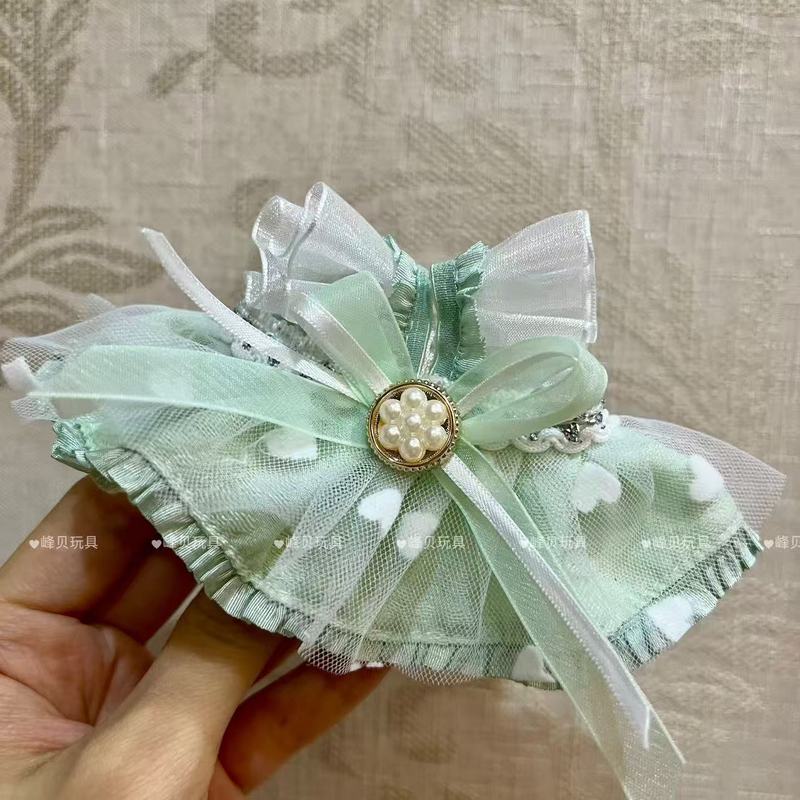 新款雪莉玫裙子珍珠蝴蝶结蕾丝边裙子毛绒公仔辅料【仅售衣服】|undefined