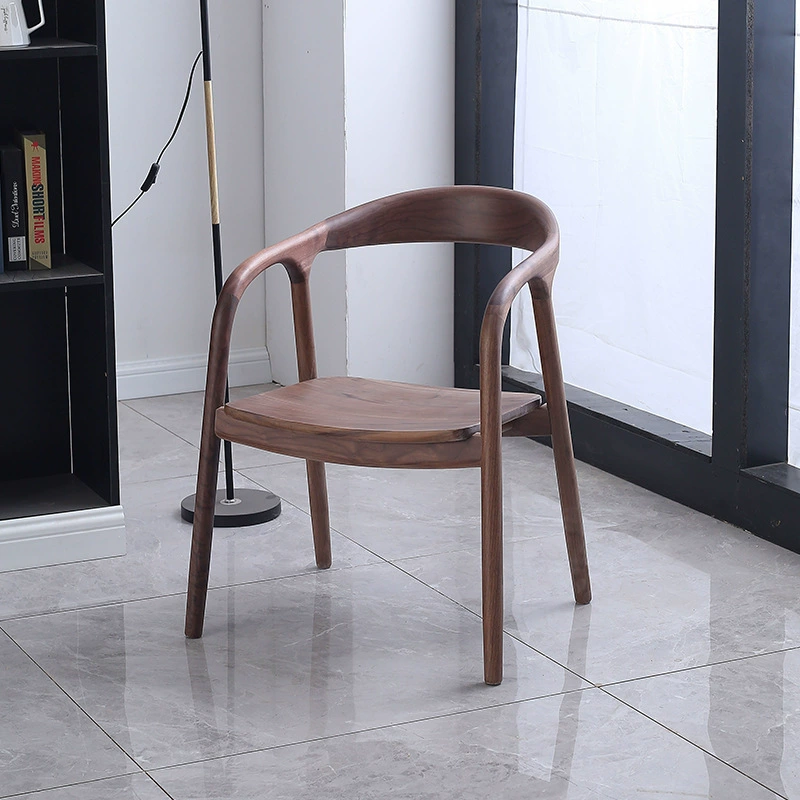 Скандинавский черный орех обеденный стул домашний ресторан стул Шумейт простая спинка кабинет переговорный стул из цельного дерева учебный стул