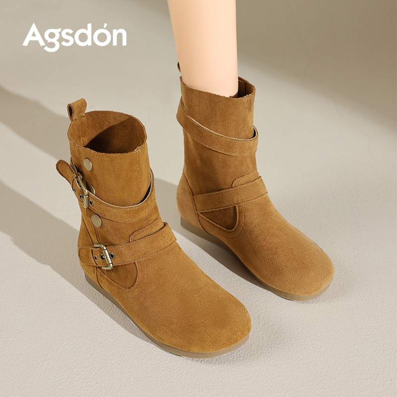 2026 botas cortas de caída de nuevo estilo de caída de león Denmeillard botas Martin botas de suelo de desecho de viento botas occidentales