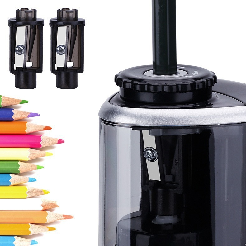 Tenwin Sacapuntas eléctricas Papelería para estudiantes de primaria Máquina de cepillado de lápices semiautomática Batería transfronteriza 8005
