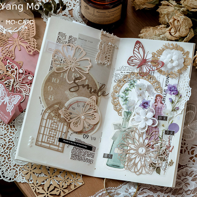Mo Mo Material Paper Floating Flower Series Retro Histing Term DIY…