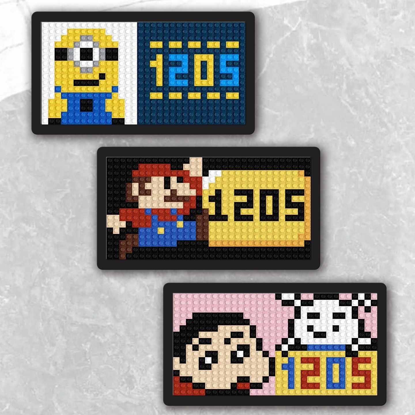 跨境专供积木拼装创意门牌DIY家用可爱卡通蜡笔小新小黄人马里奥