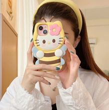 卡通可爱蜜蜂花朵KT猫iPhone15苹果12适用13/14pro max手机壳套11