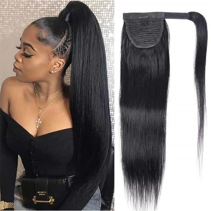 Wholesale foreign trade wig ponytail real person hair straight hair hook and loop ponytail hair Amazon hot selling Xuchang in stock