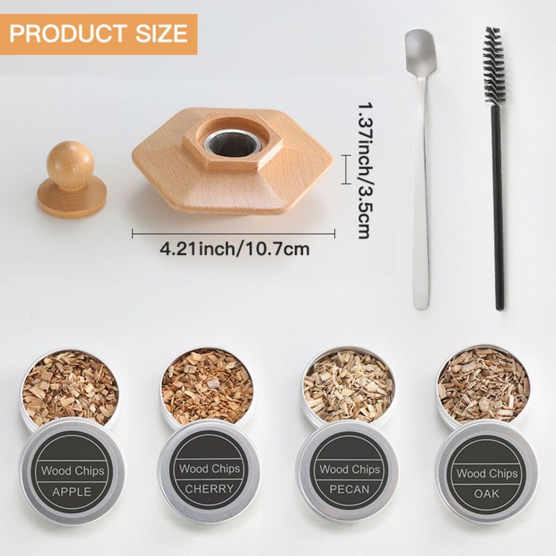 現物アマゾンスモーク器スモーク木蓋多味木屑スモーク器木製カクテルスモークセット|undefined