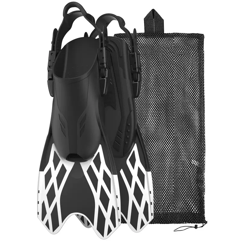 跨境潜水浮潜两用蛙鞋 专业游泳脚蹼成人可调节自由泳训练蹼