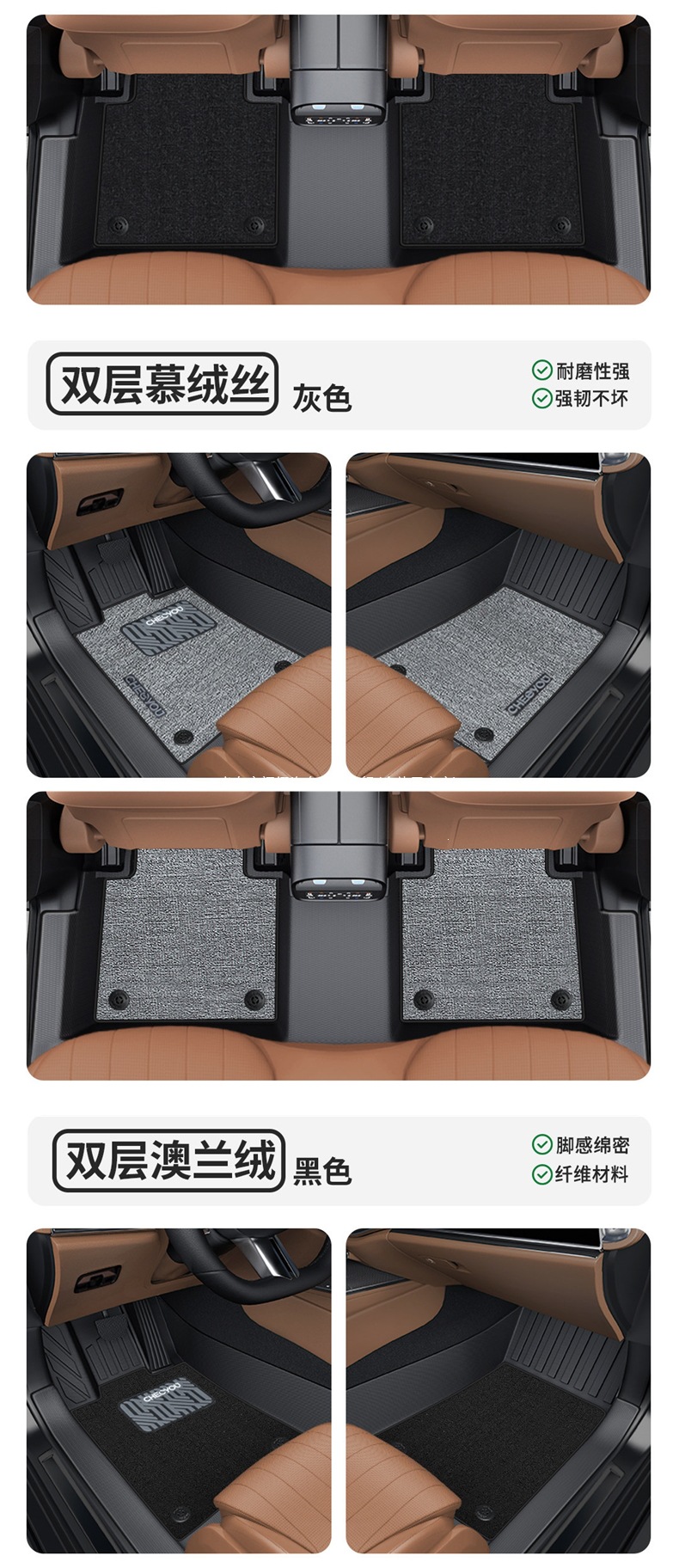 TPE full-coverage car floor mat for the driver's side, single piece, fully encircling the driver and passenger seats