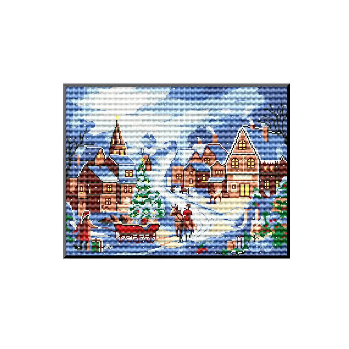 Mona Lisa Real bordado cruzado Nieve nuevo paisaje moderno pequeño estilo arquitectura europea hermoso bordado a mano soñado image 5