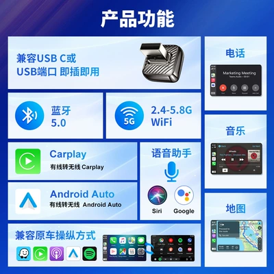 Simsiz CarPlay və Android Auto Box Smart Car-Machine