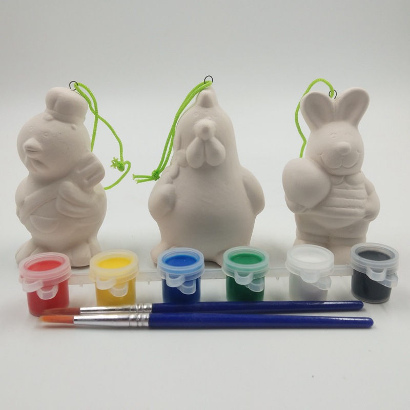 DIY pintura para colorear pintura cerámica blanco embrión molde de juguete para niños graffiti para colorear pintura cerámica rompecabezas llanura Embrión