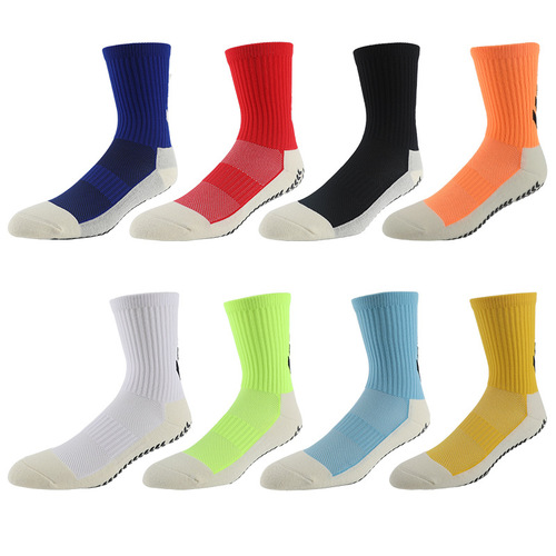 Glue Football Socks Men's Mid-Calf Sports Socks Running Socks Anti-Slip Silicone Thickened Towel Bottom Wear-Resistant Sweat Absorption 
