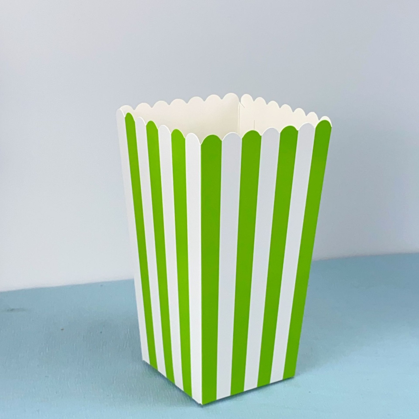 Cajas de palomitas de maíz rosas al por mayor transfronterizas con lunares y rayas, cajas de embalaje onduladas, 12 unidades/paquete, para snacks y alimentos.