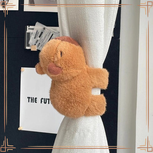 Cute Kapibara Plush Curtain Straps to Fix a Pair of Decorative Cartoon Dolls for Bedroom and Living Room Creative Ornaments