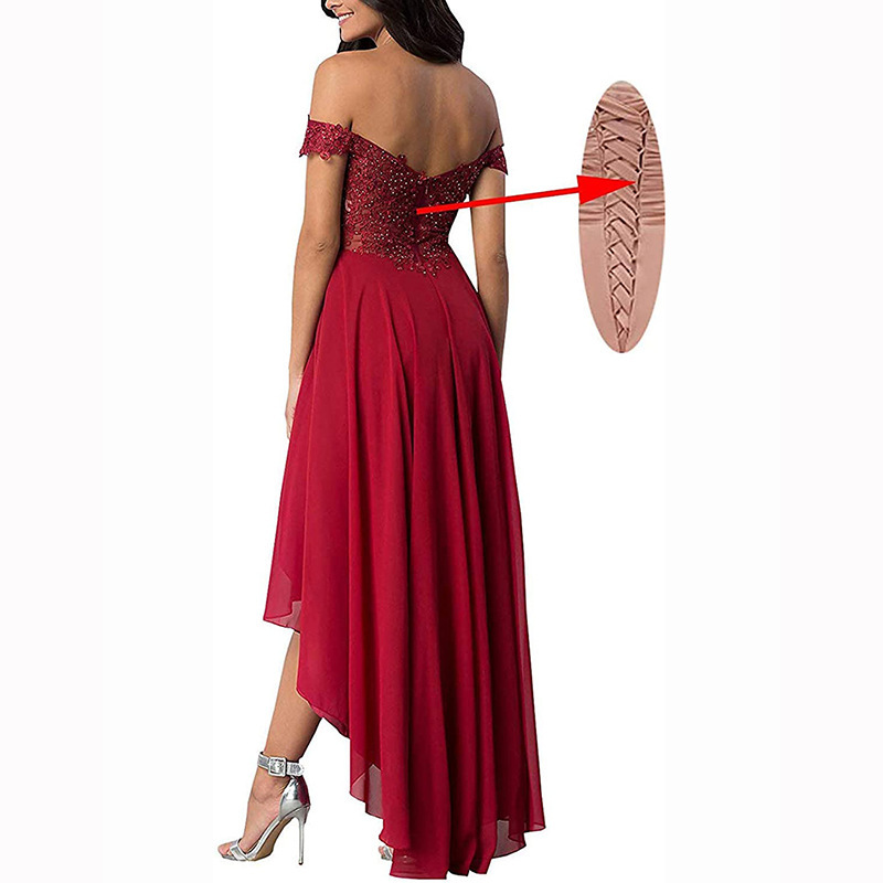 Minivestido de encaje ajustado de estilo nuevo 2026, corto por delante y largo por detrás, para fiesta de graduación de estudiantes, de comercio exterior Amazon