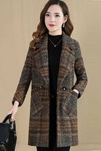 秋冬装妈妈装韩版大码显瘦小个子毛呢大衣中年女士洋气薄呢子外套