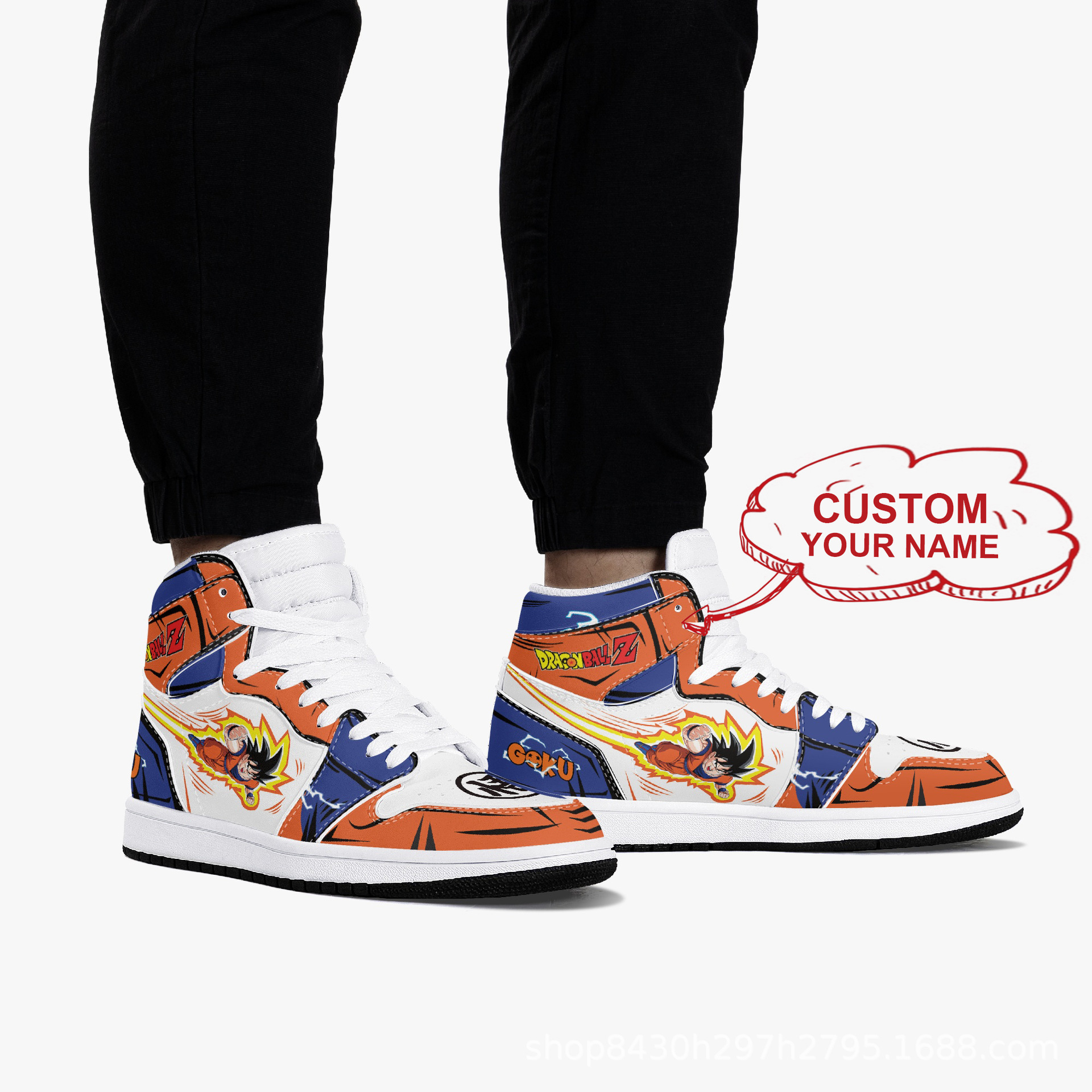 跨境爆款运动鞋3D印花高帮板鞋学生运动休闲鞋来图定 制一件代发