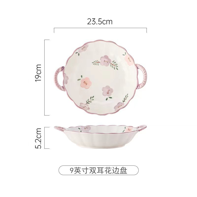 Tazón de cerámica púrpura y traje de plato Hogar Japonés nuevo tazón y plato vajilla fresca inauguración de la casa nuevo tazón de plato y palillos traje