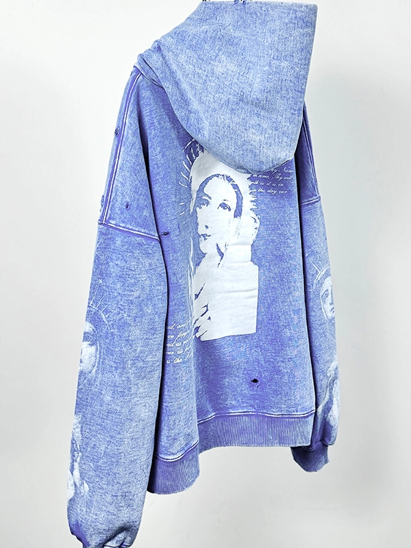 GMABCD vintage washed distressed graphic hoodie detail 3