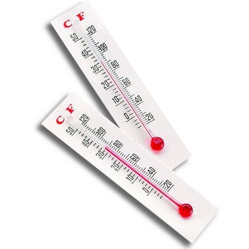 纸卡温度计 玻璃棒 水温计 纸牌不干胶双面胶红水三角红点