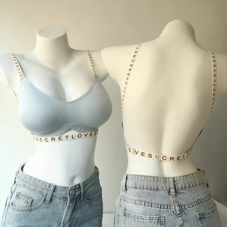 U-shaped Beautiful Back Exterior Expanded Chest Underwear for Women's Small Chest Gathering to Show Big and Skinny Non-rimmed Breast-closing Bra for Summer