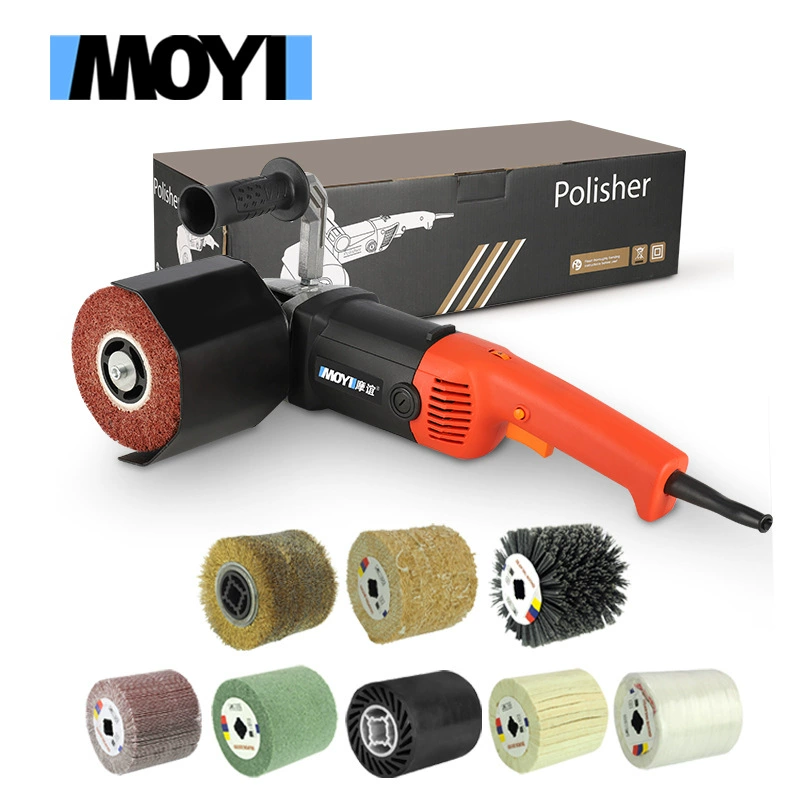 Промышленная полировальная машина для нержавеющей стали мощностью 1400 Вт с регулируемой скоростью и зеркальной полировкой поверхности.
