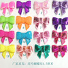 Bow tie for hair straightening, children's hair accessory, flashing nail sequins with bow, 4.5cm, with embroidery