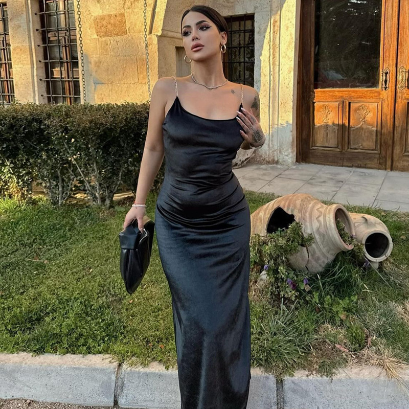 summer sexy solid color dress
