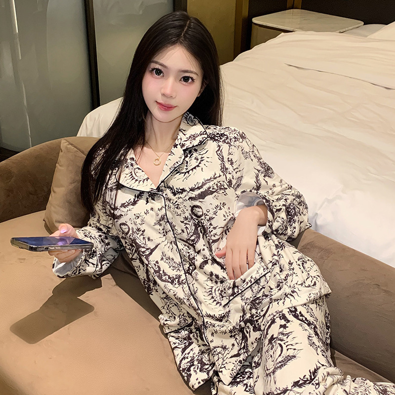 睡衣女秋冬2025新款海岛绒加厚保暖套装可外穿春秋长袖开衫家居服|undefined