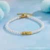 S145-broken gold rice pearl bracelet #SZ1493