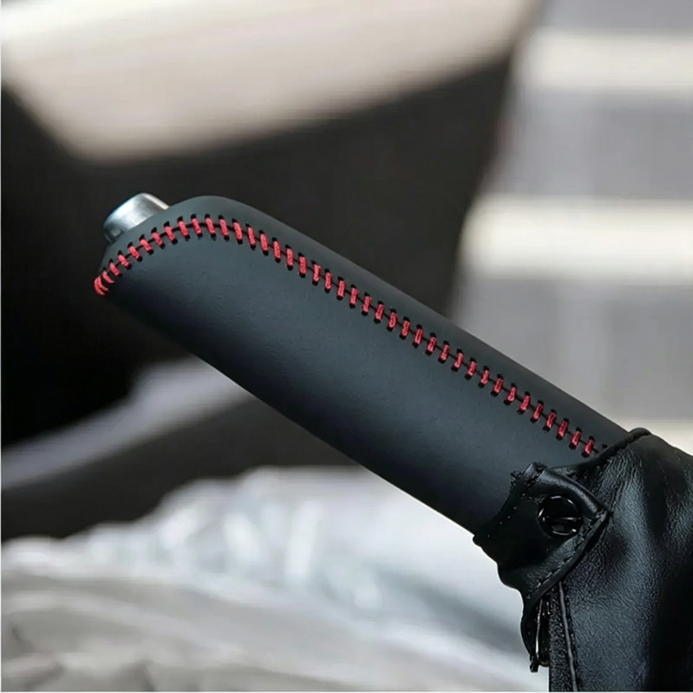 Car handbrake cover for Mazda Axela CX-5 interior modification protective cover with red and black color stitching gear shift cover