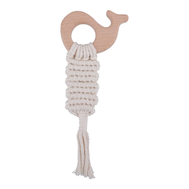 DIY bebé creativo haya animal teether tejida a mano cuerda de algodón juguete bebé teether palo