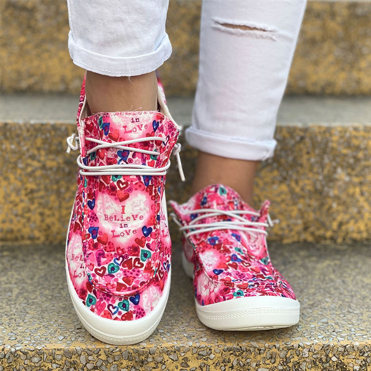 Scarpe casual piatte stampate da donna comode e versatili_voghion.com