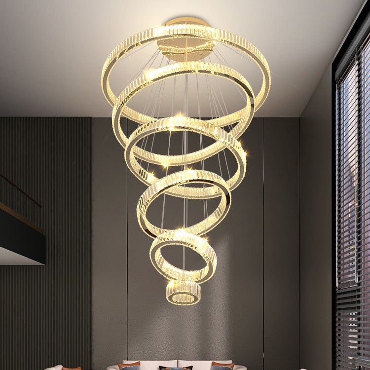 Nuevo edificio dúplex villa atmósfera de cristal candelabro apartamento loft salto candelabro escalera hueca candelabro de cristal