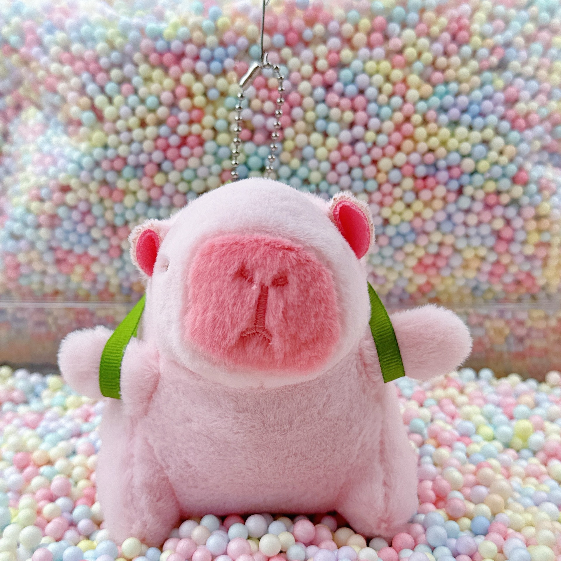 터틀 백팩 핑크 카피발라 + 비즈 체인