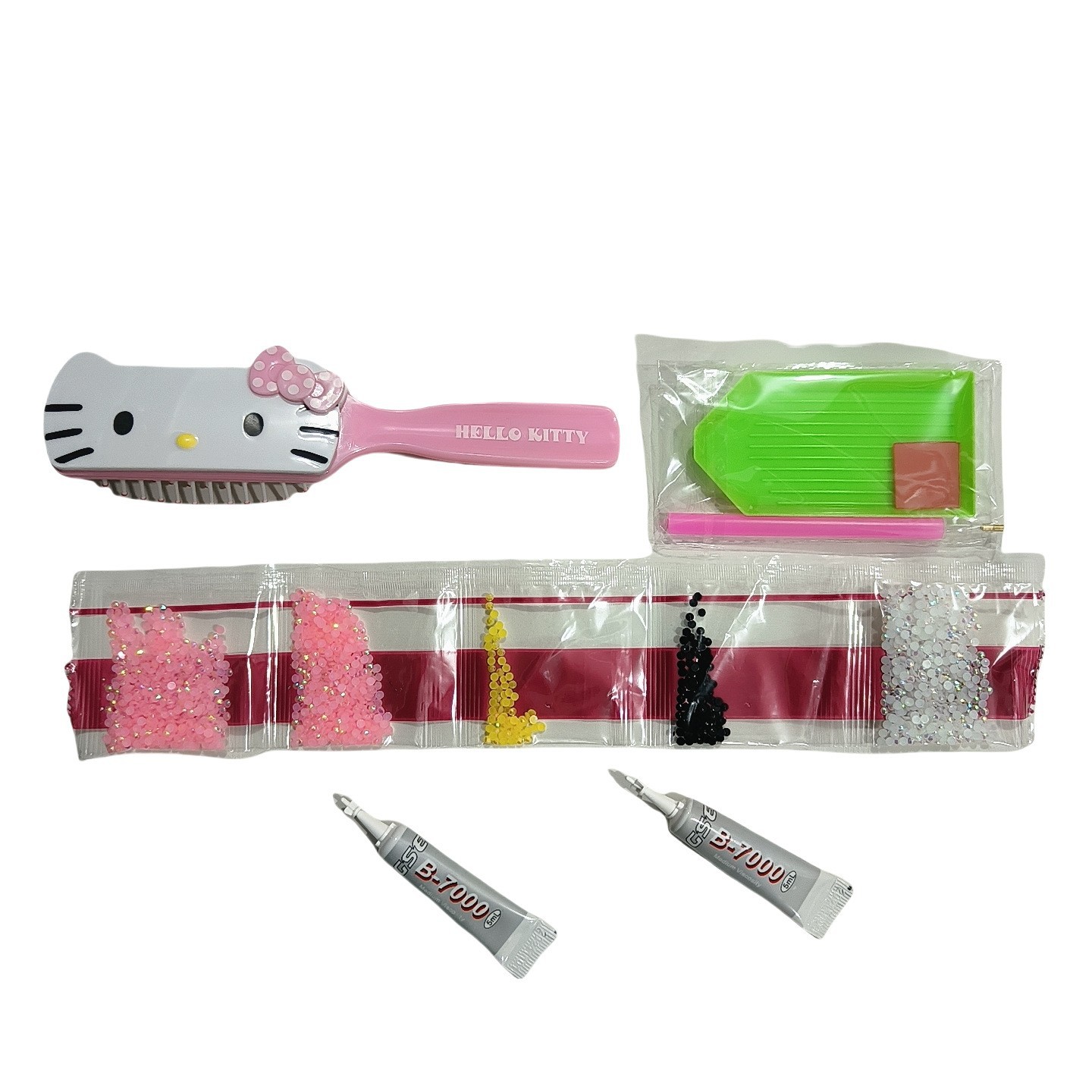 Hellokitty peine hecho a mano de diamantes completos bricolaje peine de maquillaje portátil pequeño para regalos de novia creatividad de San Valentín