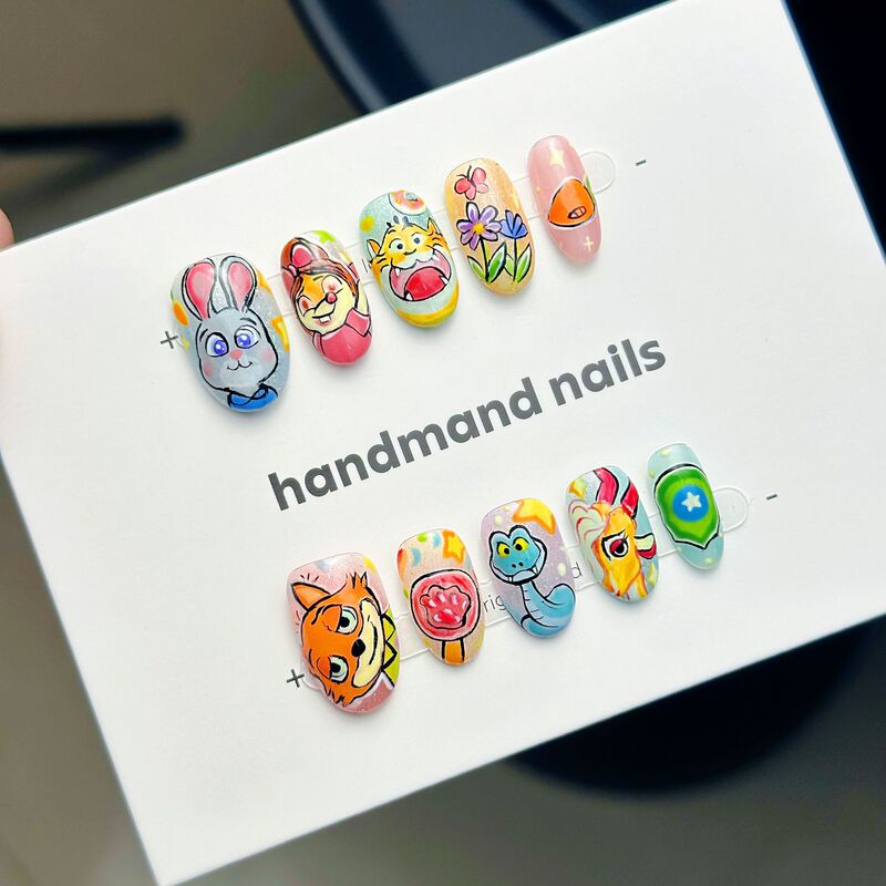 Best-Selling Judy Nick Zootopia Handmade Premium Wearable Short Nail Art Tips Wholesale Best-Selling Judy Nick Zootopia Handmade Premium Wearable Short Nail Art Tips Wholesale