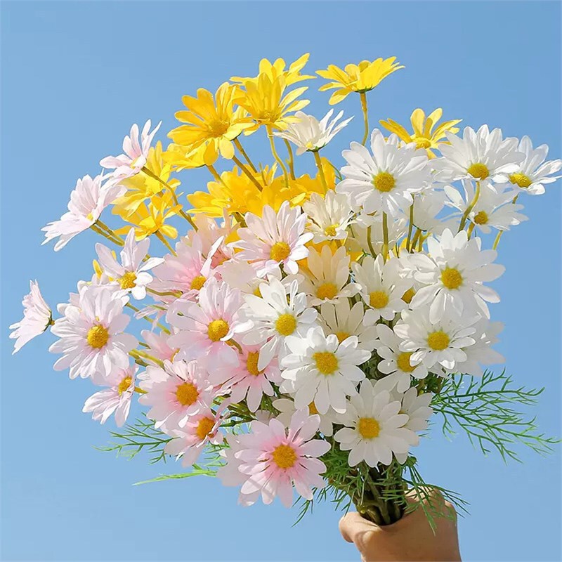 Artificial flower decoration 5 small wild chrysanthemum decoration wedding artificial flowers small daisy artificial flowers a bunch of artificial flowers