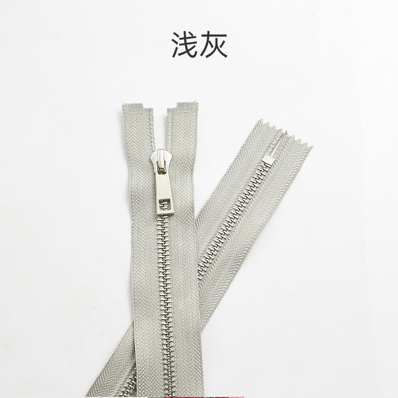 現物5号金属ファスナー卸売り銀歯閉鎖尾チタン合金y歯滑らかなバッグポケット革バッグファスナー|undefined