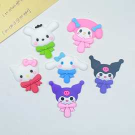 卡通三丽鸥KT猫玉桂狗系列PVC软胶配饰DIY手机壳发夹收纳盒冰箱贴