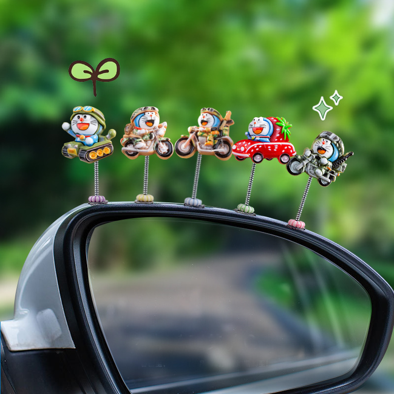 Ciclismo super lindo adornos de automóviles azul gordo pequeño dibujo animado consola central de navegación adornos de pantalla de cabezal sacuda