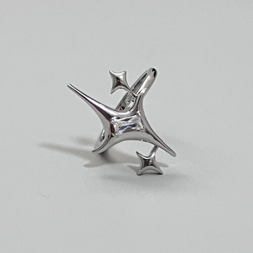 Cross-border new cold wind starburst inlaid zircon ring three-piece set female personality light luxury temperament hand jewelry ring
