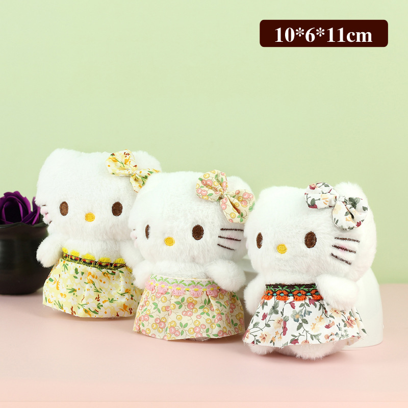 Lindo gatito lindo colgante peluche muñeca pequeña fragancia KT gato bolso colgante llavero muñeca