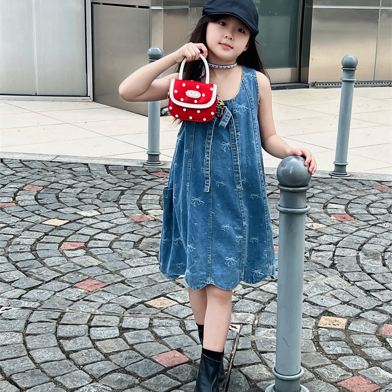 Dulce corazón de una niña pequeña princesa bolso de hombro de ondas de aire extranjero punto mini bolso de bebé bolso de hombro adorable oso pequeño bolso de niños